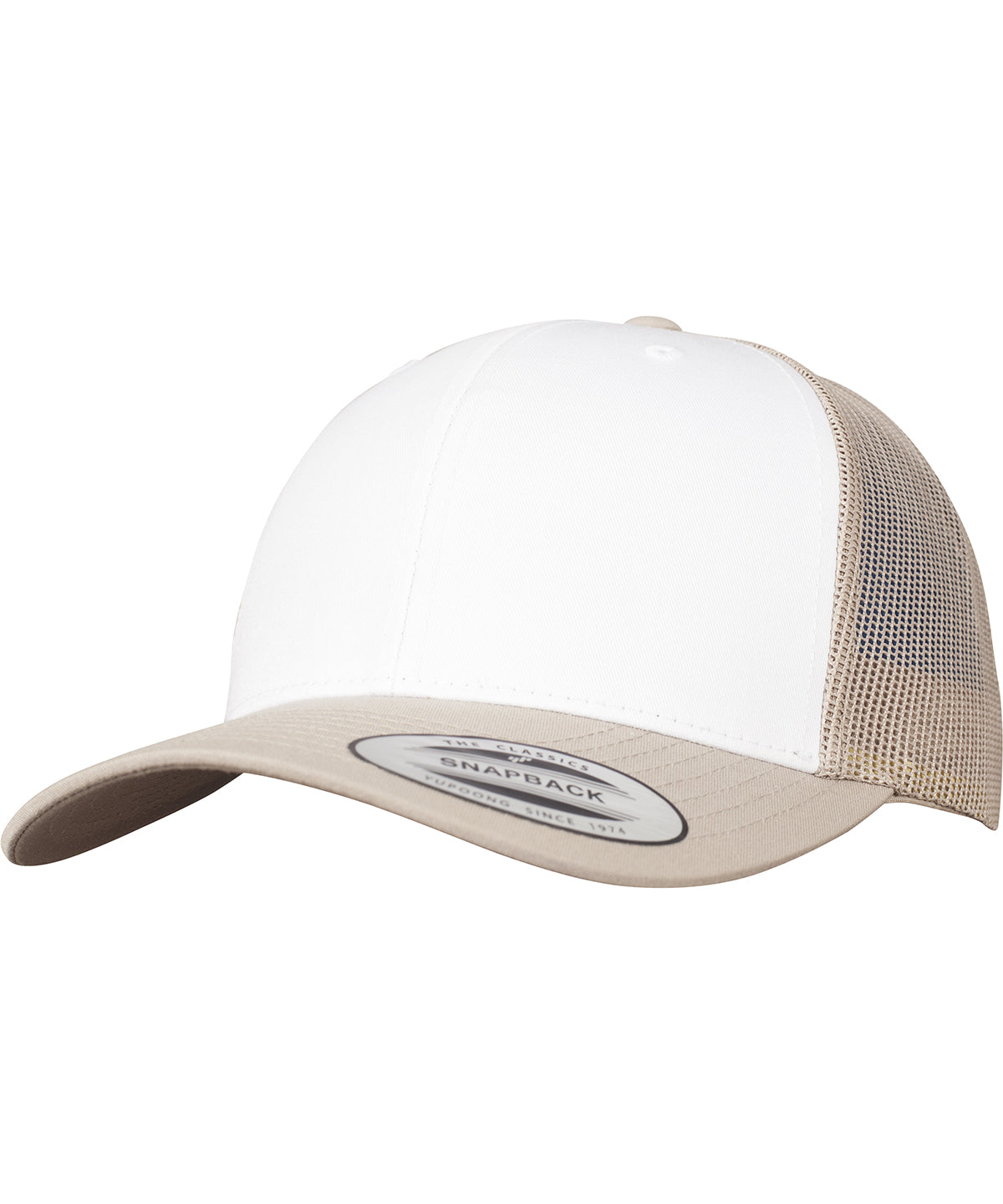 Derhúfa Flexfit by Yupoong YP129 – Khaki/White/Khaki – One size