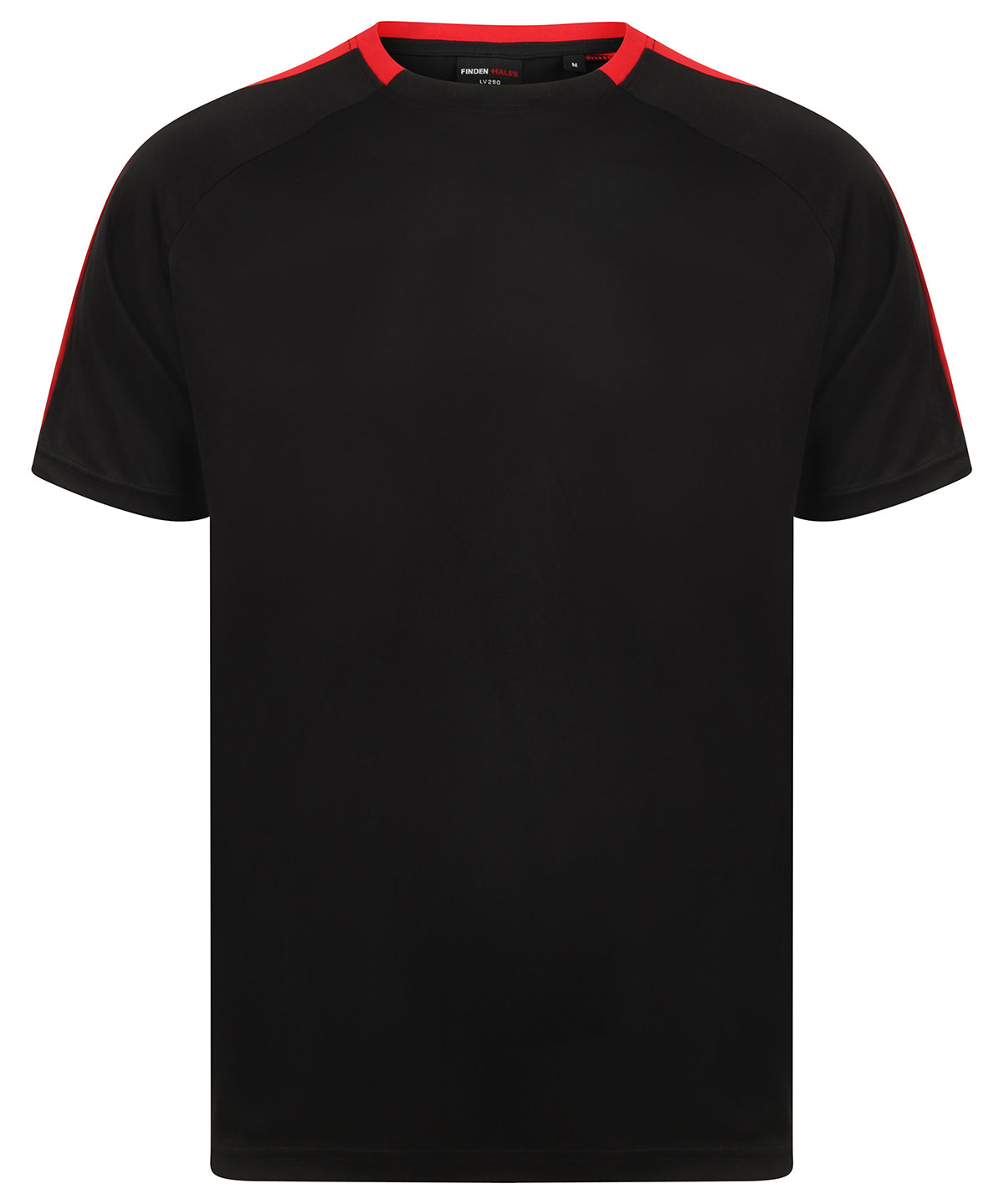 Stuttermabolur Finden & Hales LV290 – Black/Red – 3XL