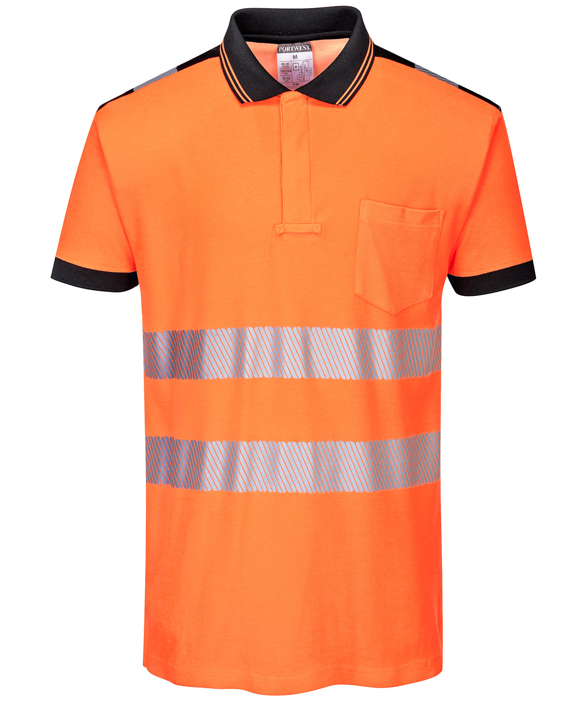 Pólóbolur Portwest PW368 – Orange/Black – 3XL