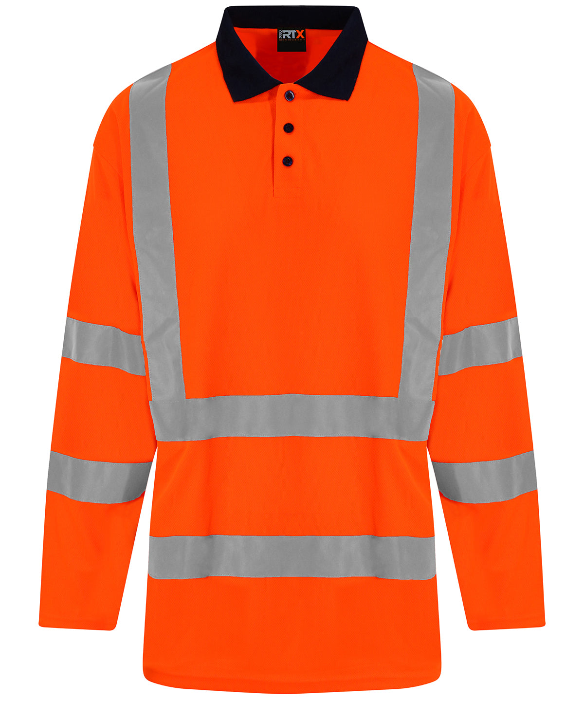 Pólóbolur ProRTX High Visibility RX715 – HV Orange/Navy – 5XL