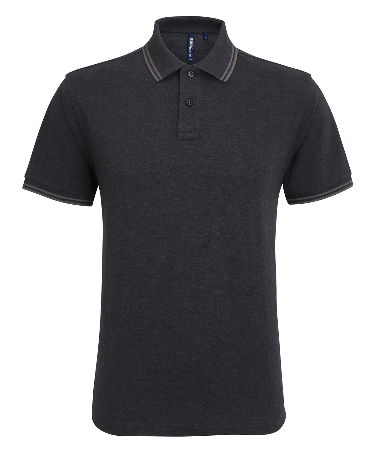 Pólóbolur Asquith & Fox AQ011 – Heather Black/Charcoal – 3XL
