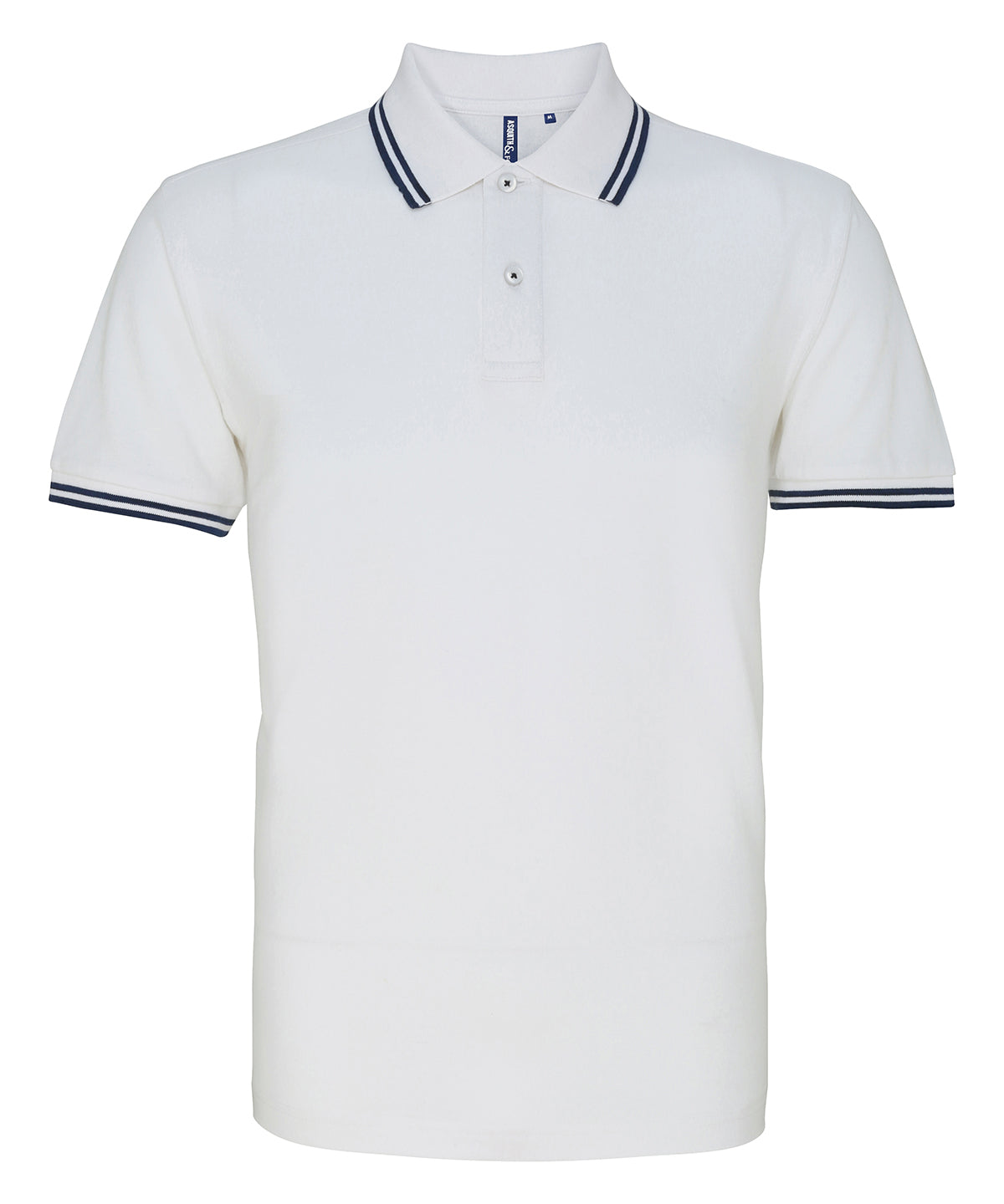 Pólóbolur Asquith & Fox AQ011 – White/Navy – 3XL