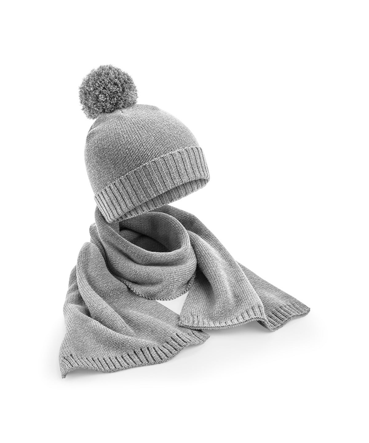 Winter Accessory Set Beechfield B401R – Light Grey Fleck – One size