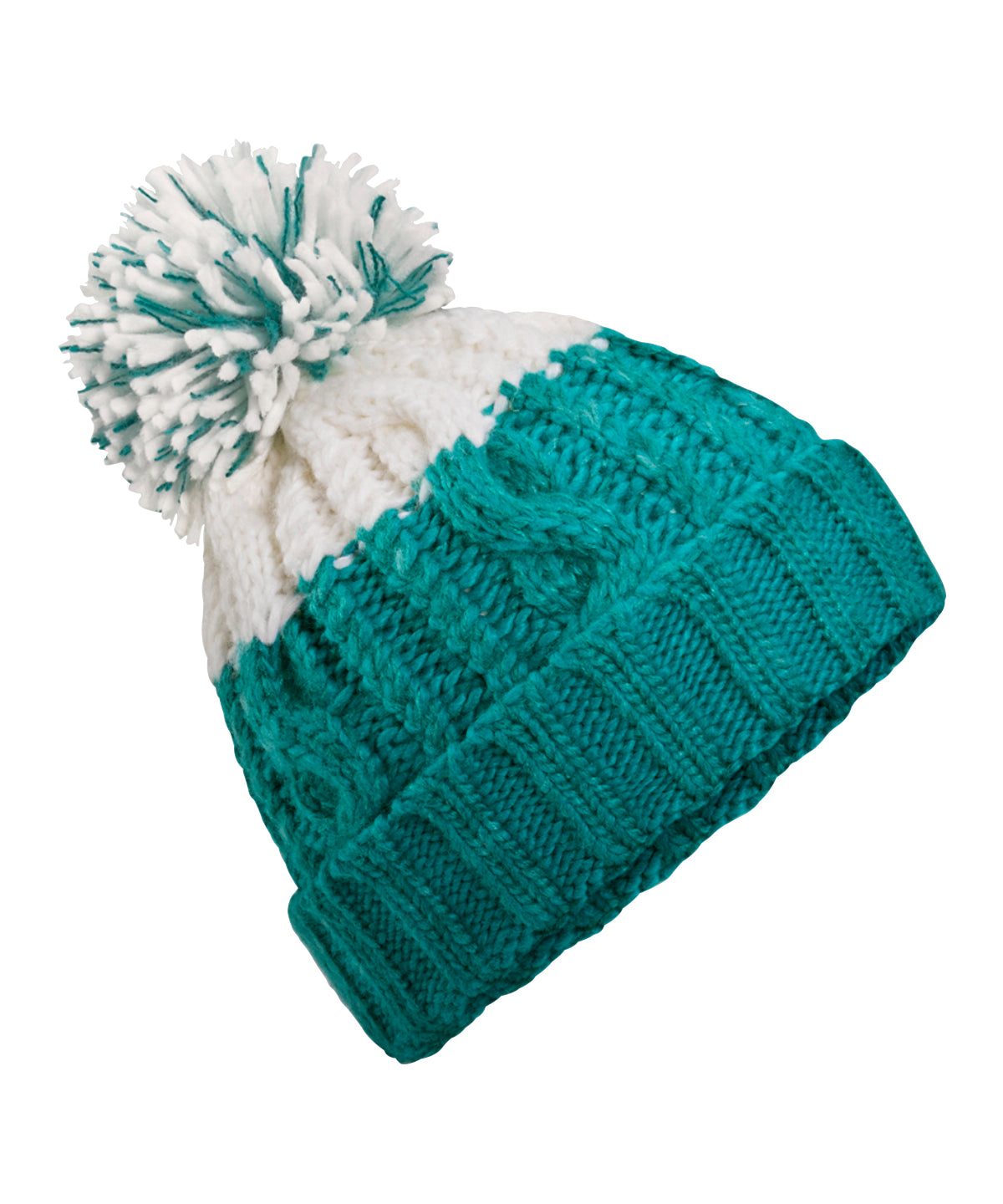 Húfa Beechfield BC437 – Emerald/Soft White – One size