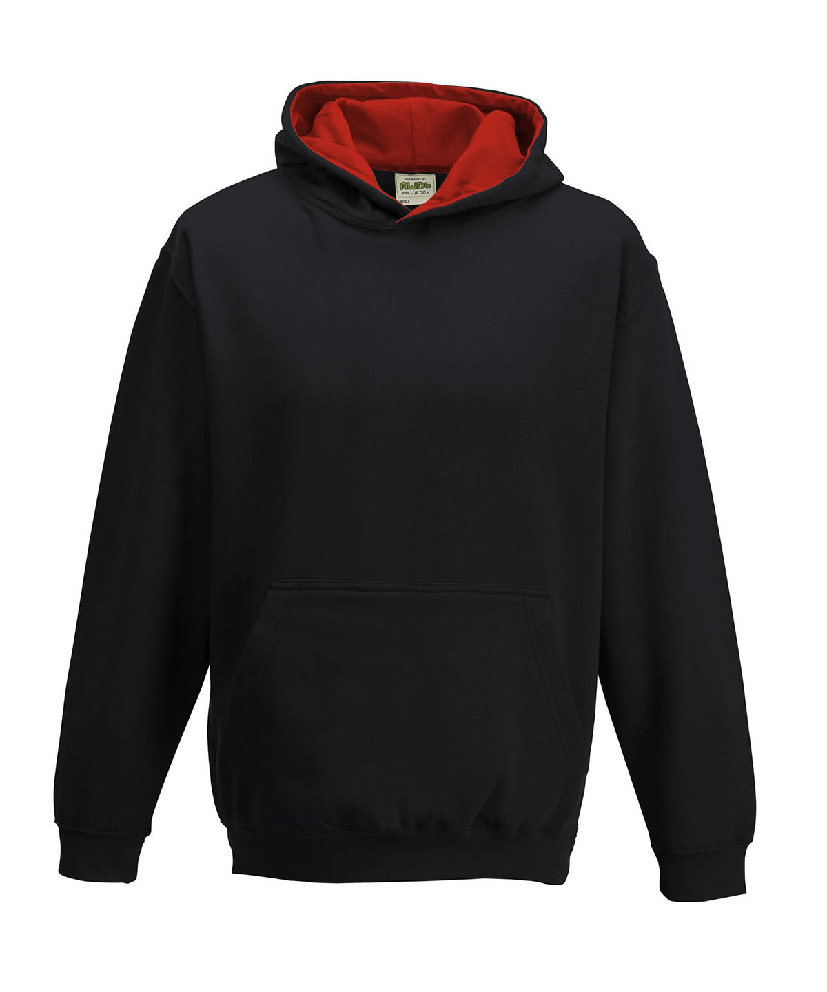 Hettupeysa AWDis Just Hoods JH03J – Jet Black/Fire Red – 12/13 Years