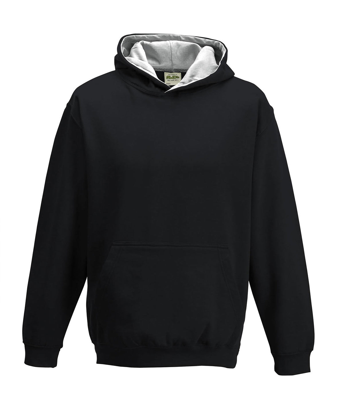 Hettupeysa AWDis Just Hoods JH03J – Jet Black/Heather Grey – 12/13 Years
