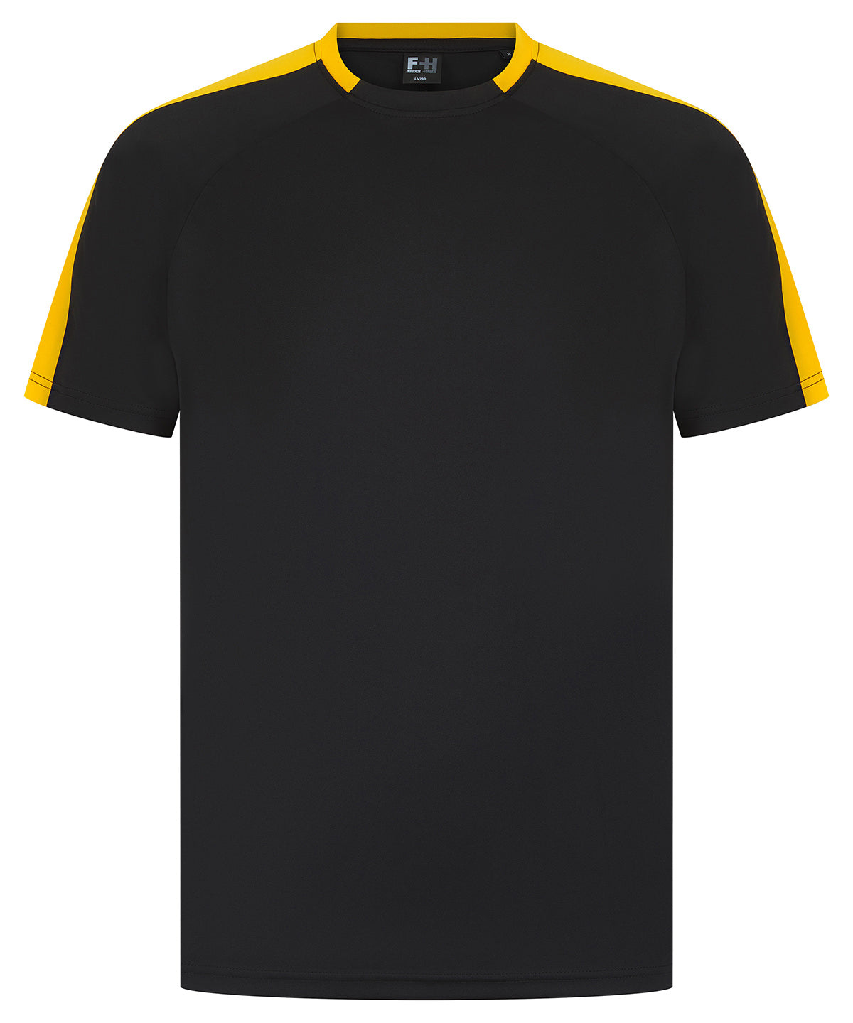 Stuttermabolur Finden & Hales LV290 – Black/Gold – 3XL