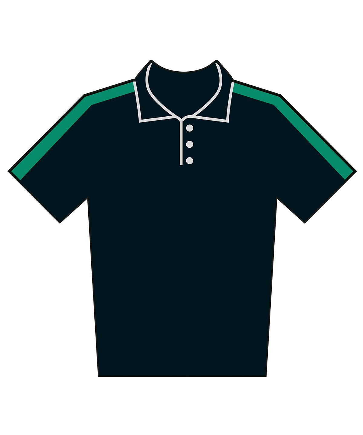 Pólóbolur Finden & Hales LV291 – Black/Emerald – 3XL