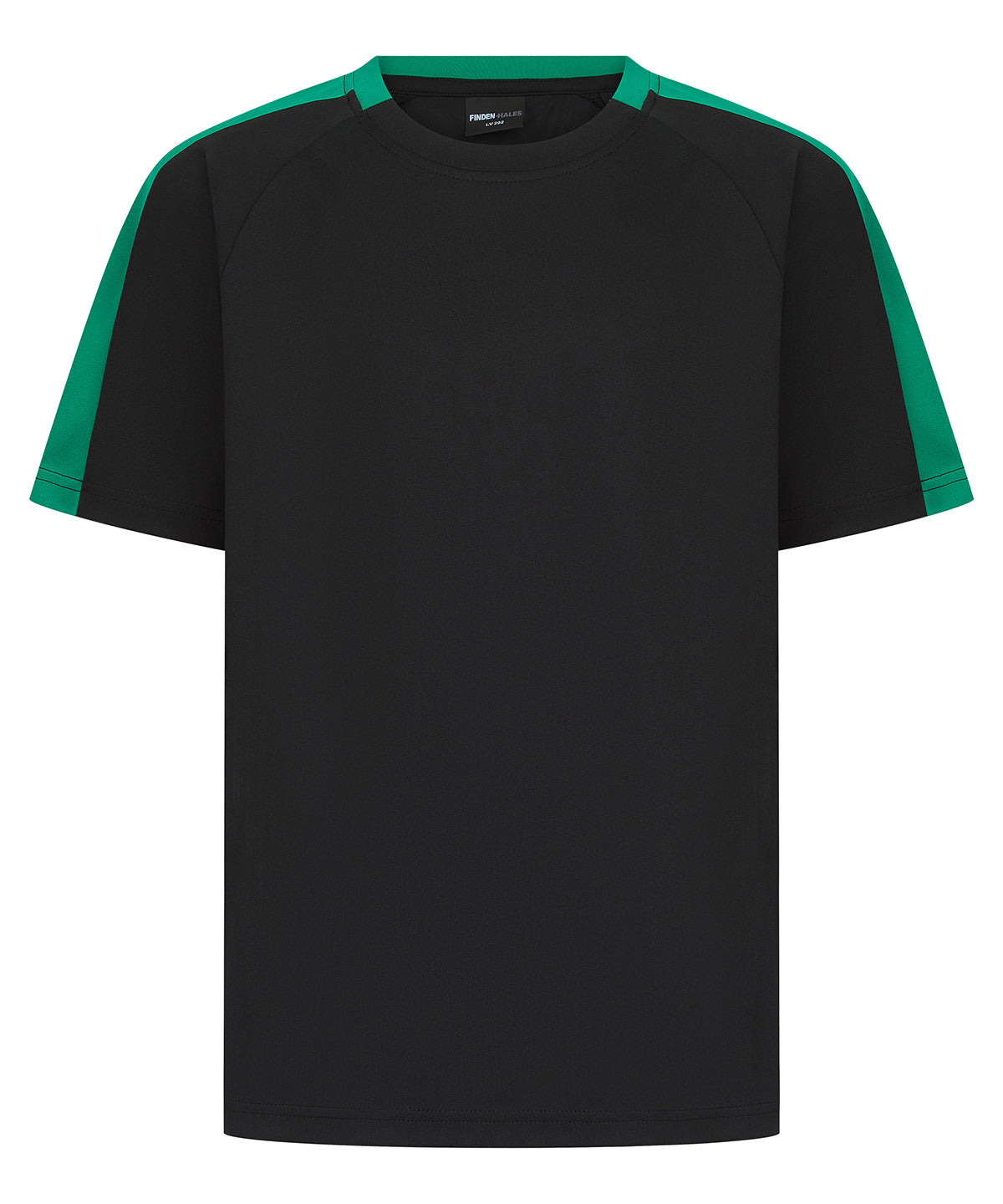 Stuttermabolur Finden & Hales LV292 – Black/Emerald – 13 Years
