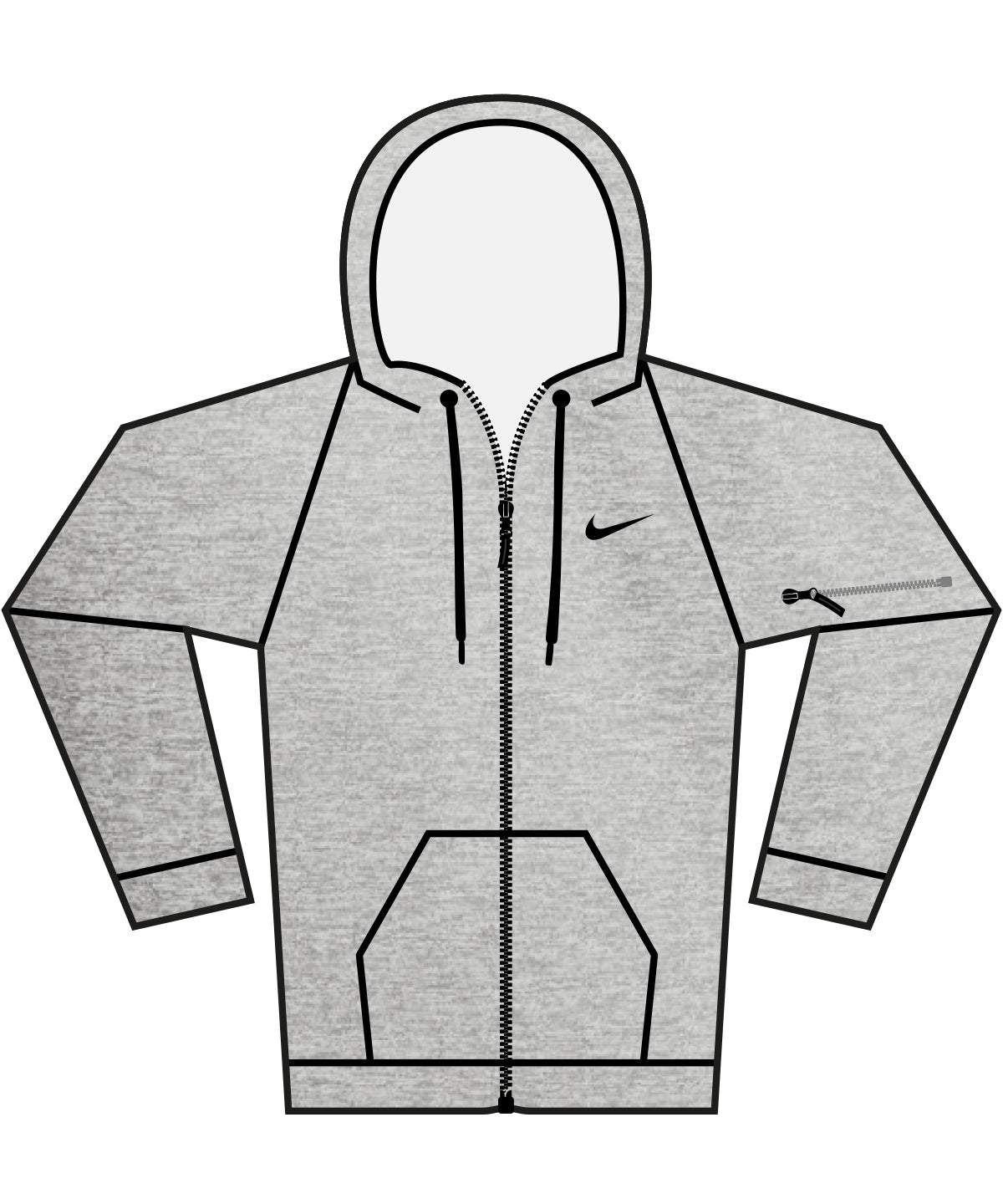 Hettupeysa Nike NK389 – Dark Grey Heather/ Particle Grey/ Black – 2XL