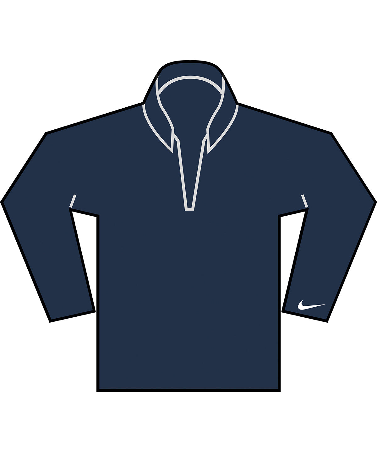 Íþróttapeysa Nike NK432 – College Navy/White – 2XL