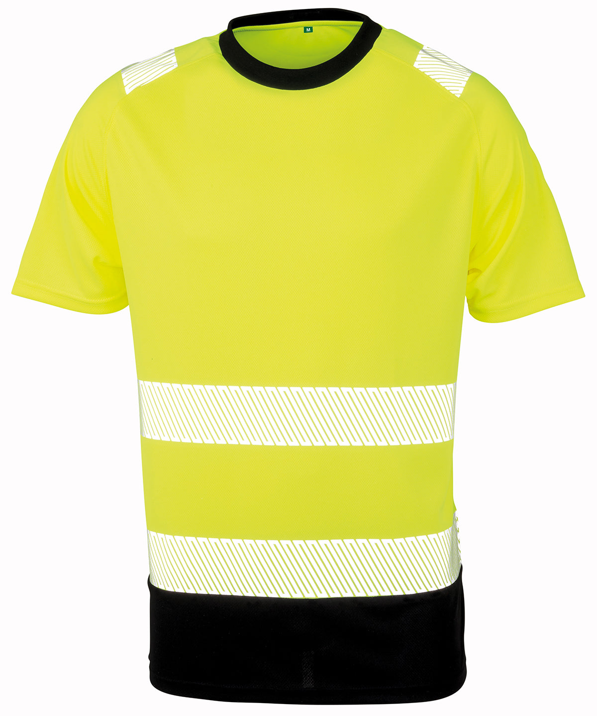 Stuttermabolur Result Recycled R502X – Fluorescent Yellow/Black – 4XL/5XL