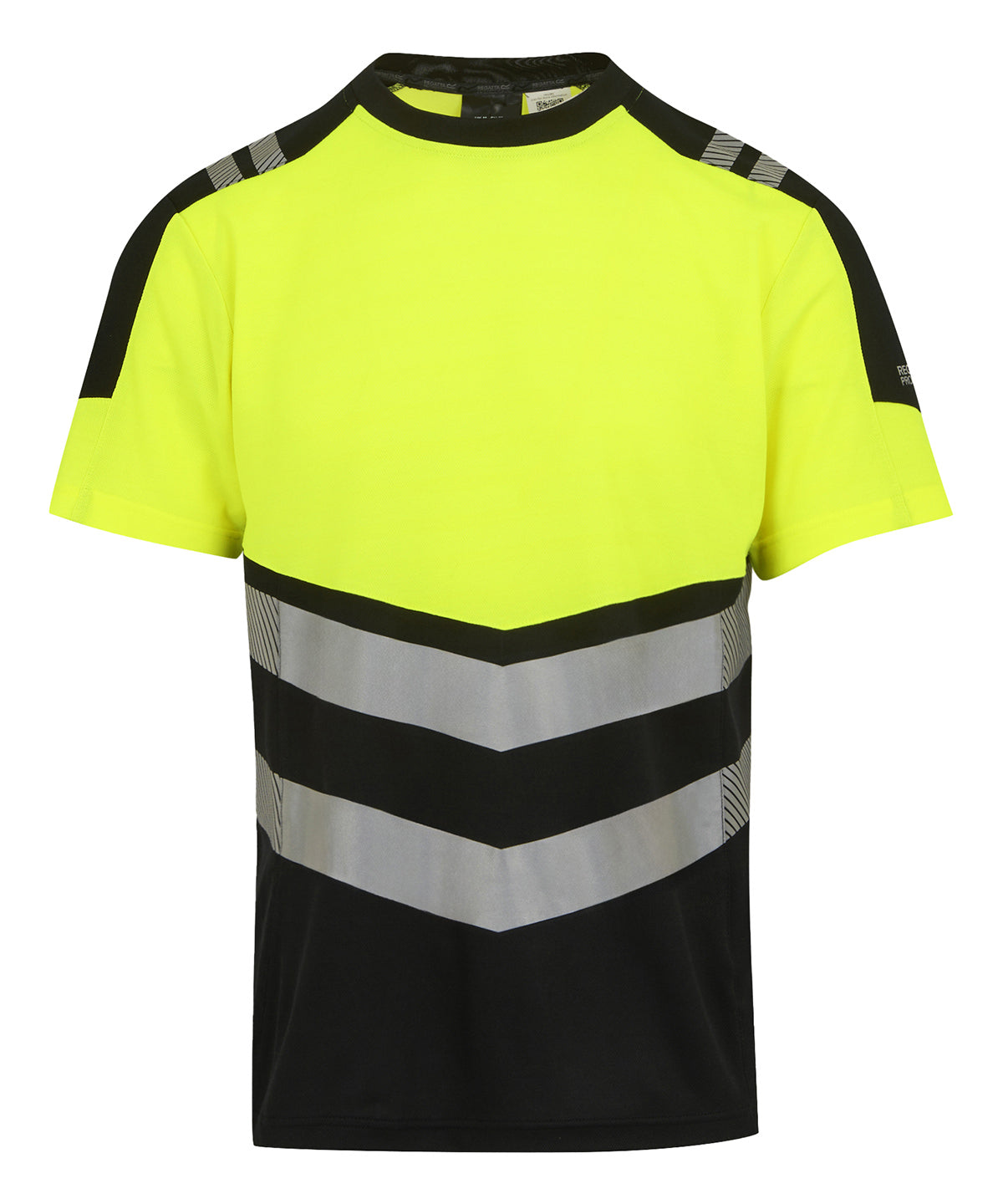 Stuttermabolur Regatta High Visibility RG481 – Black/Yellow – 4XL
