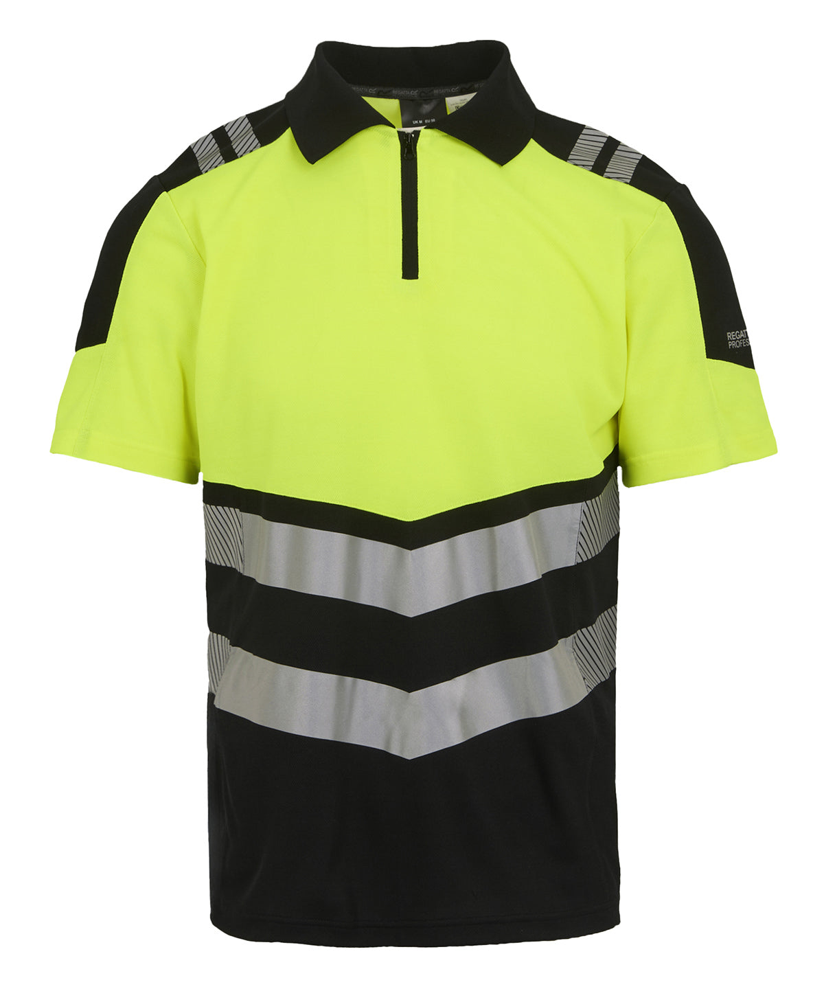 Pólóbolur Regatta High Visibility RG482 – Black/Yellow – 4XL
