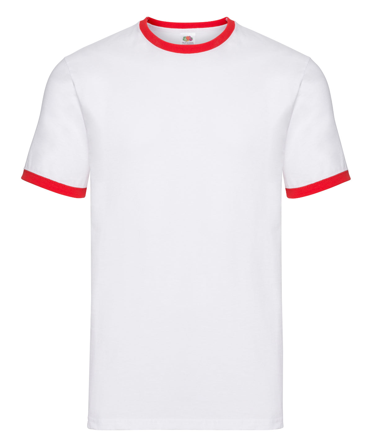 Stuttermabolur Fruit of the Loom SS168 – White/Red – 3XL