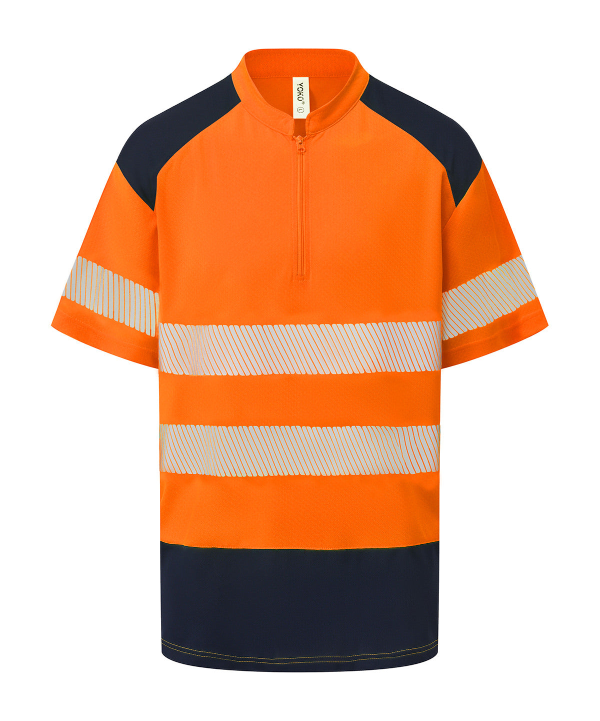 Pólóbolur Yoko YK053 – Hi-vis Orange/Navy – 6XL
