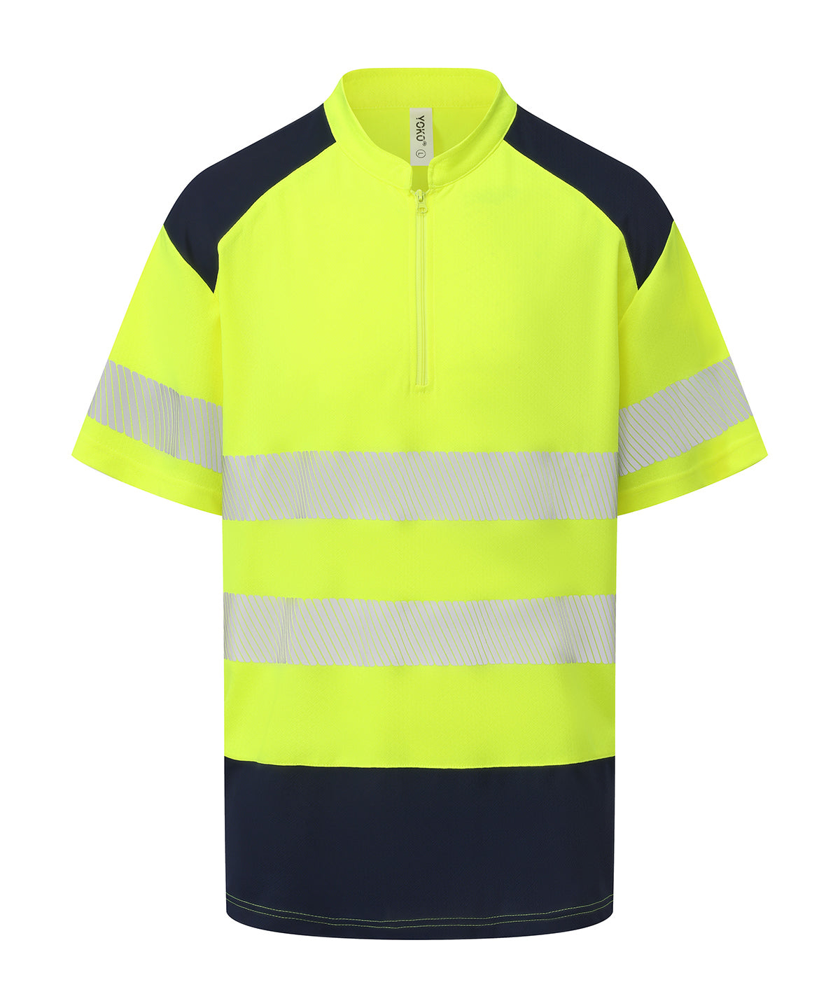 Pólóbolur Yoko YK053 – Hi-vis Yellow/Navy – 6XL