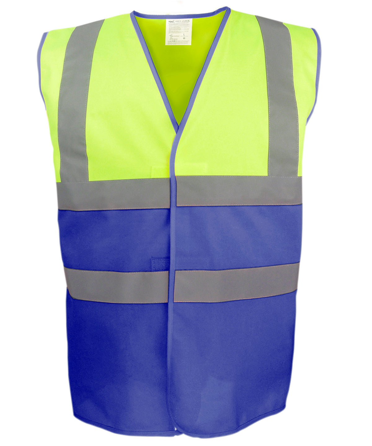 Öryggisvesti Yoko YK107 – Hi-vis Yellow/Royal Blue – 3XL
