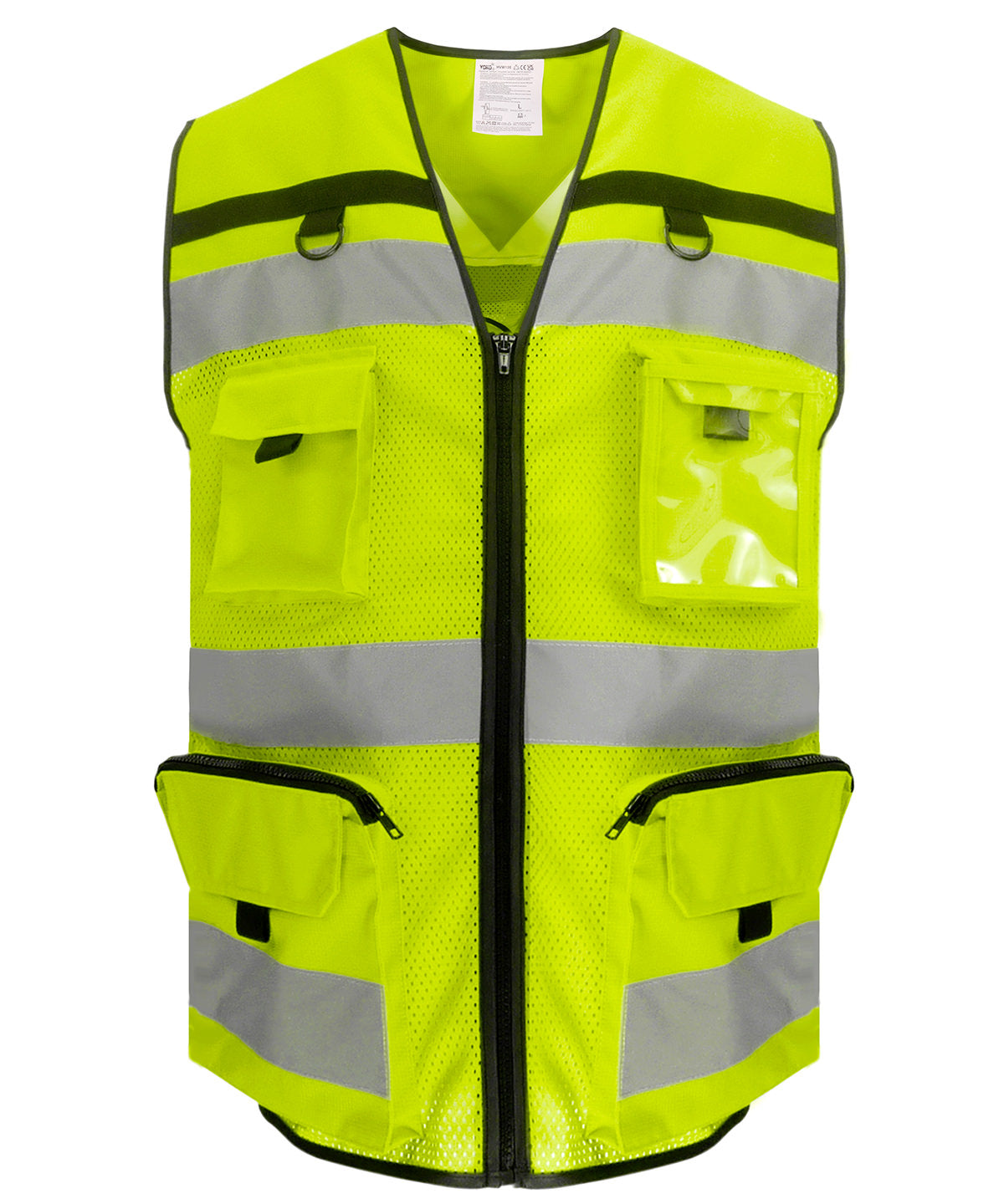 Öryggisvesti Yoko YK108 – Hi-vis Yellow Mesh – 3XL