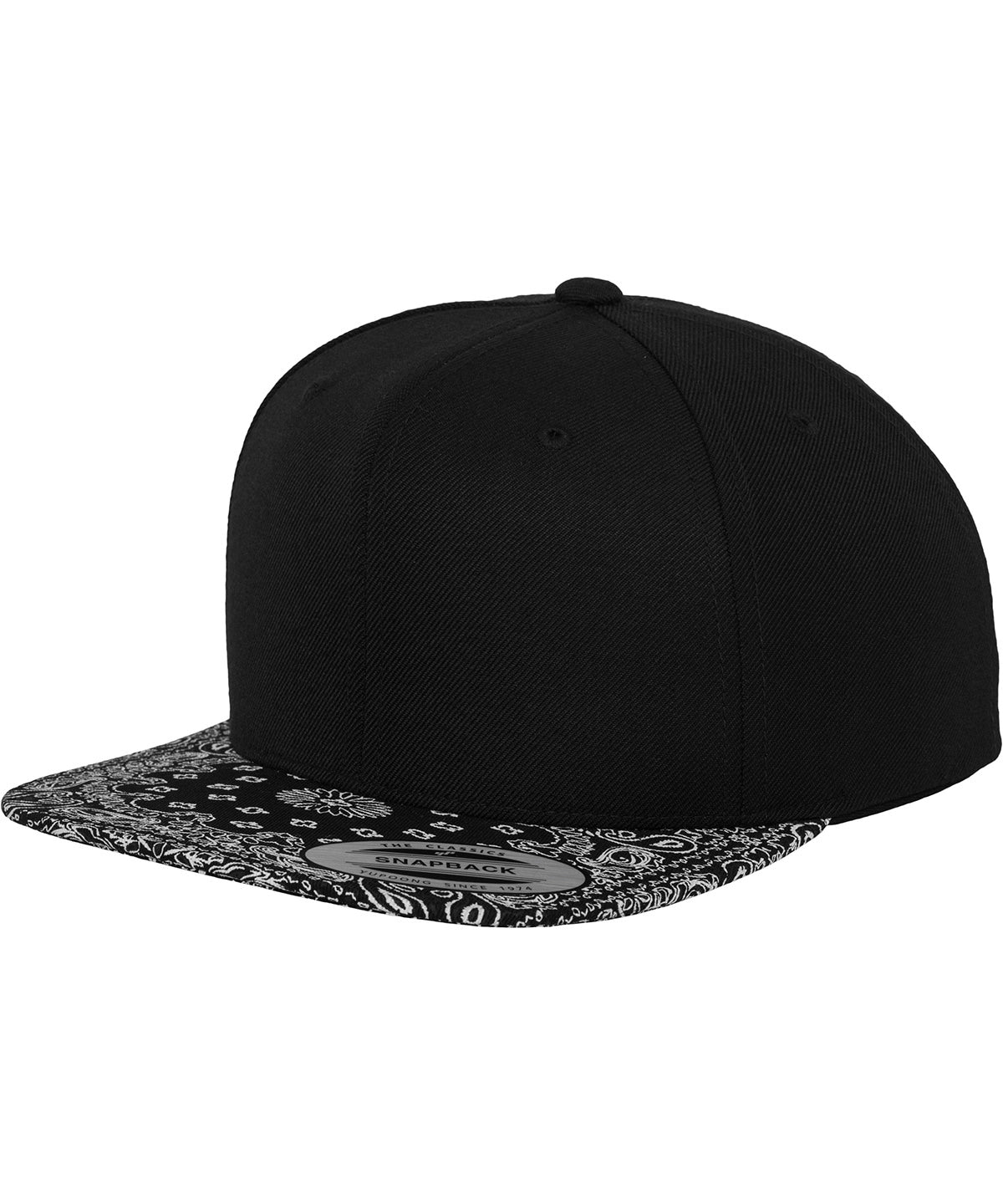 Derhúfa Flexfit by Yupoong YP214 – Black/Paisley – One size