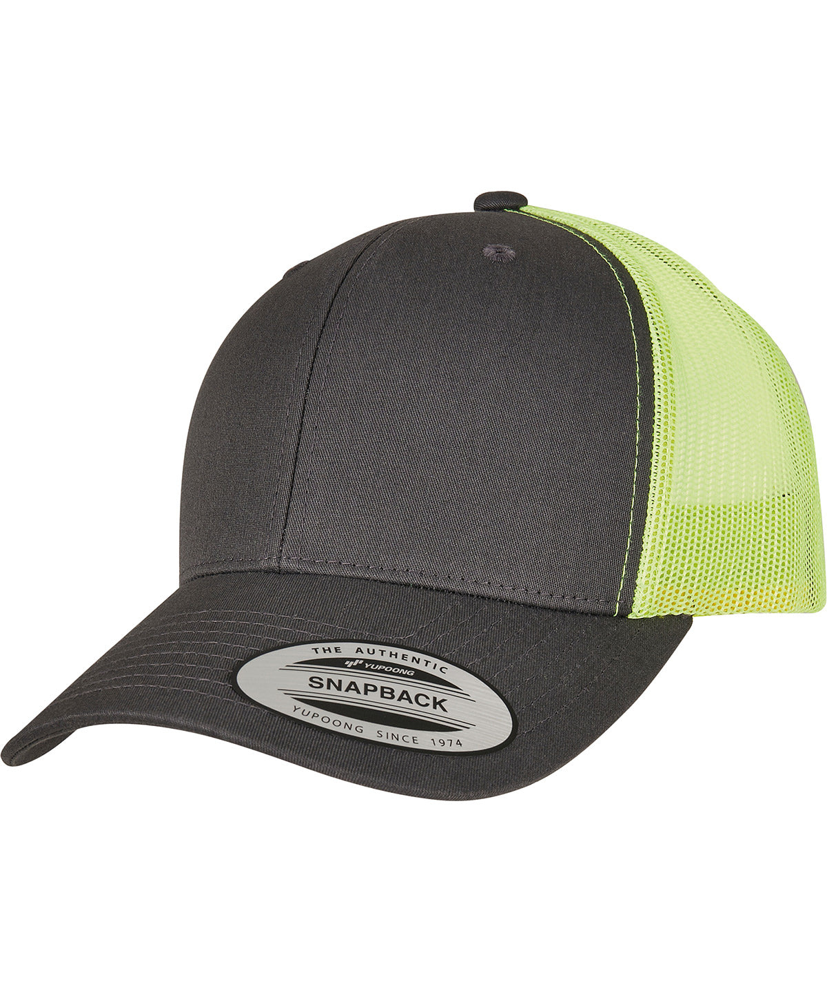 Derhúfa Flexfit by Yupoong YP237 – Charcoal/Neon Green – One size