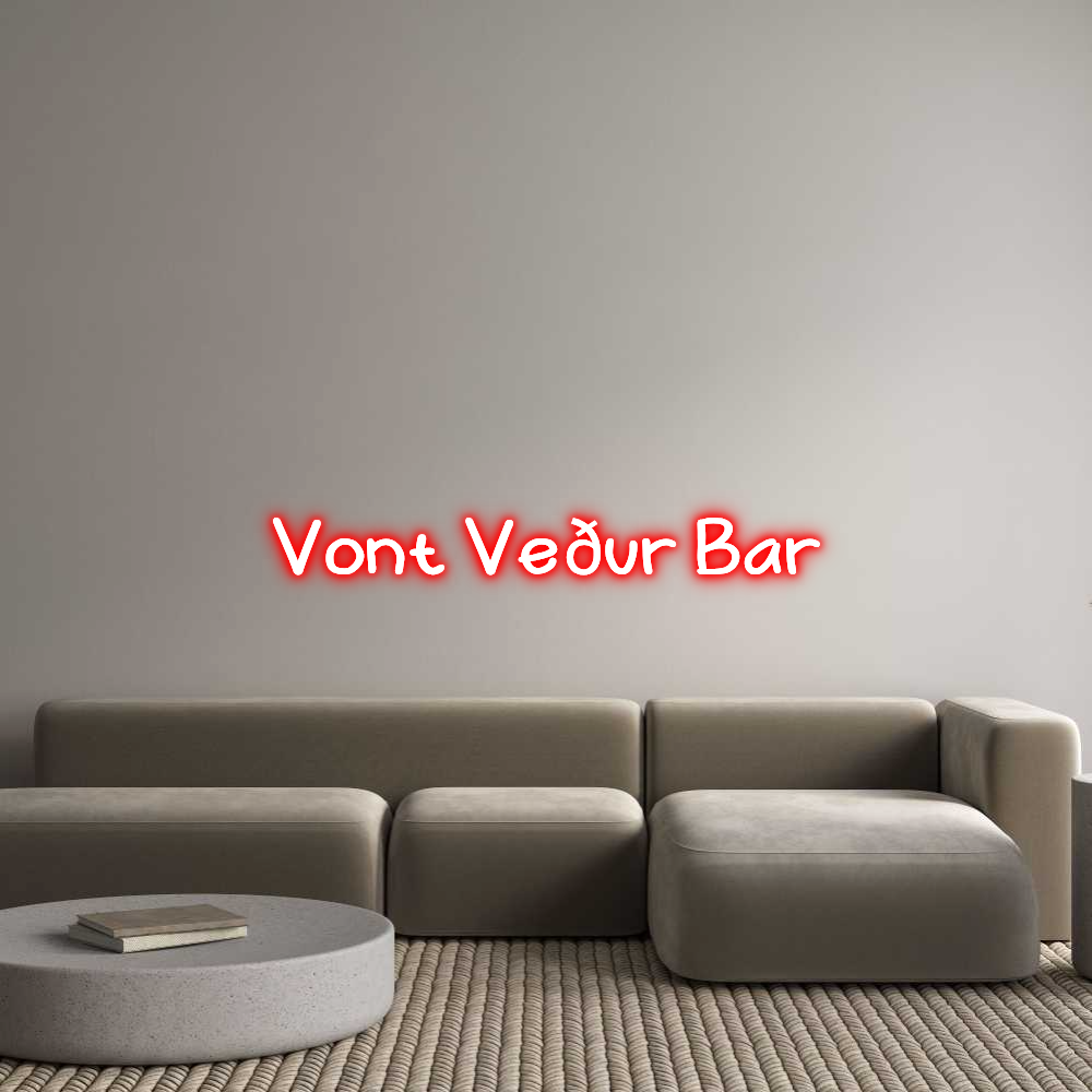 Custom Neon: Vont Veður Bar