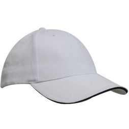 Ladies Brushed Heavy Cotton Contrast Trim Cap with Embroidery