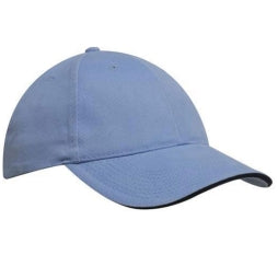 Ladies Brushed Heavy Cotton Contrast Trim Cap with Embroidery