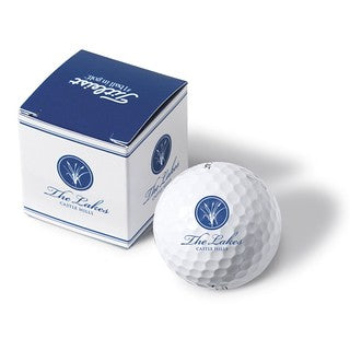 Golfboltaaskja með einum sérmerktum golfbolta – sérmerkt golfgjafasett