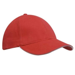 Ladies Brushed Heavy Cotton Contrast Trim Cap with Embroidery