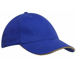 Ladies Brushed Heavy Cotton Contrast Trim Cap with Embroidery