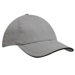 Ladies Brushed Heavy Cotton Contrast Trim Cap with Embroidery