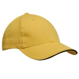 Ladies Brushed Heavy Cotton Contrast Trim Cap with Embroidery