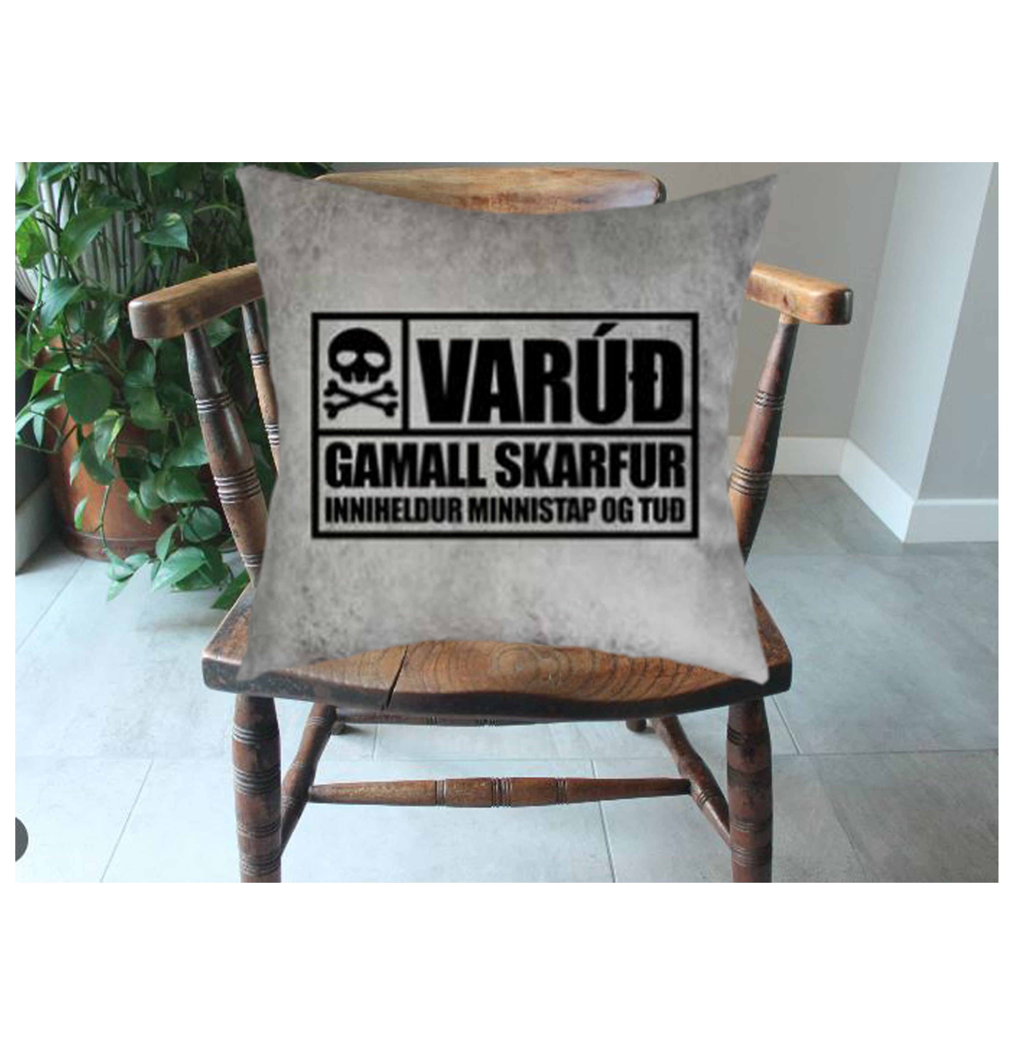 Varúð - pleður púði