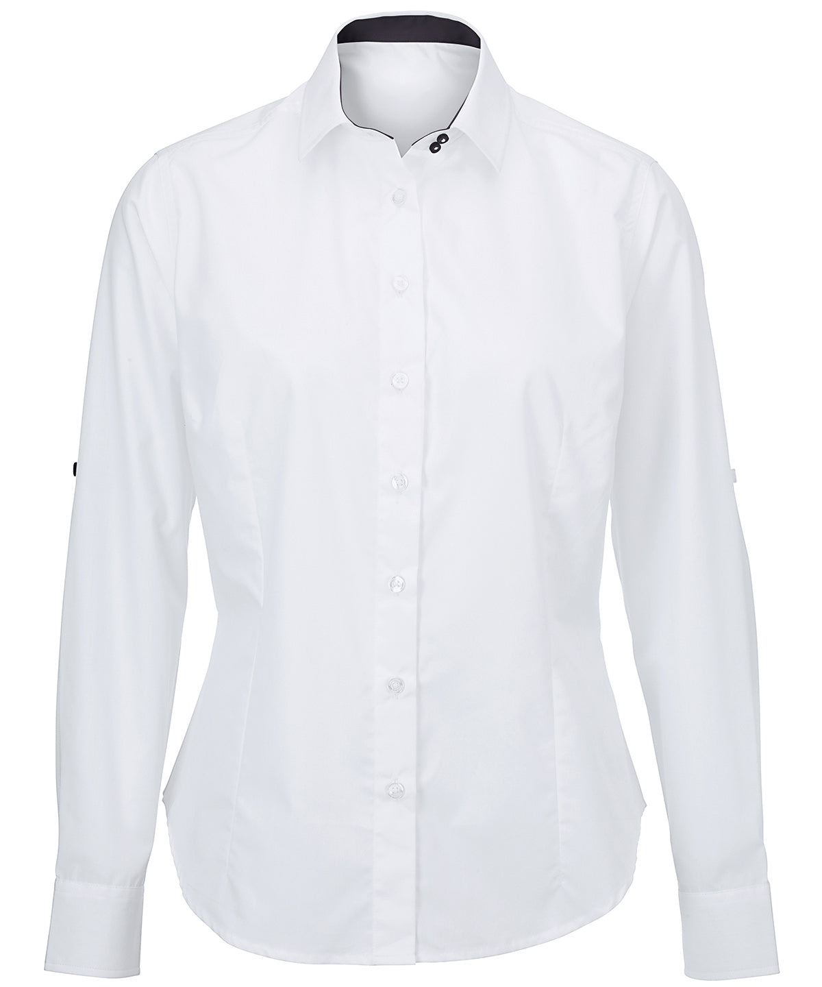 Bolir - Women's White Roll-up Sleeve Shirt (NF521W)