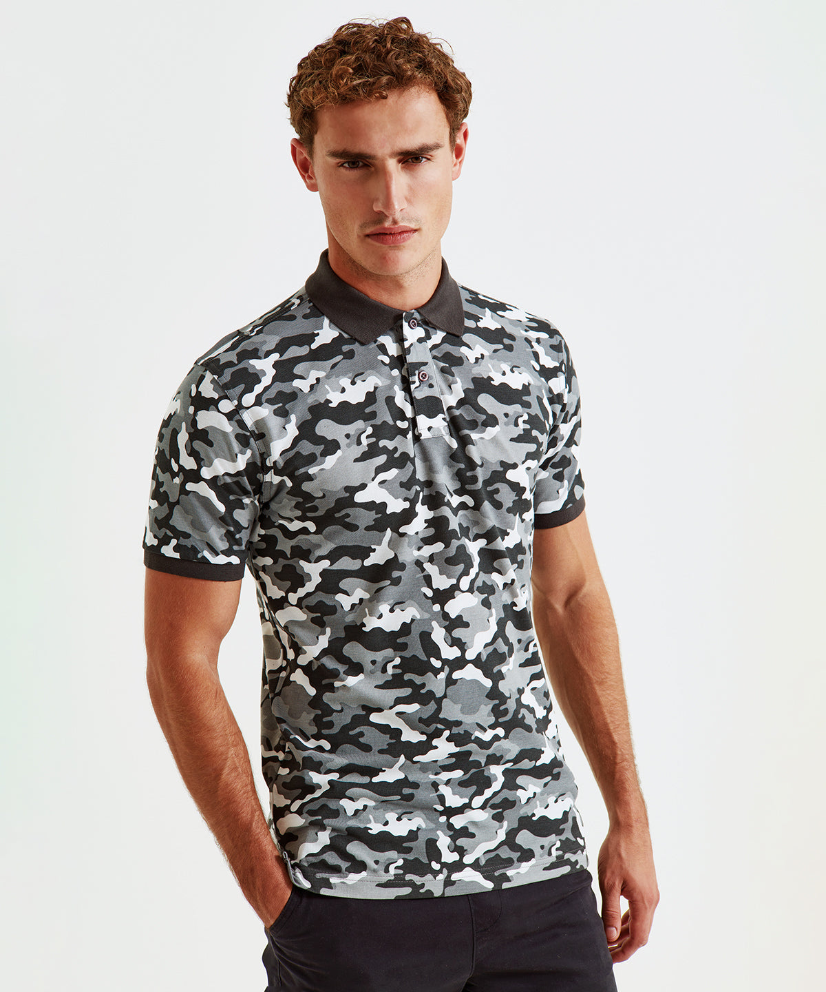 Pólóbolir - Men's Camo Piqué Polo