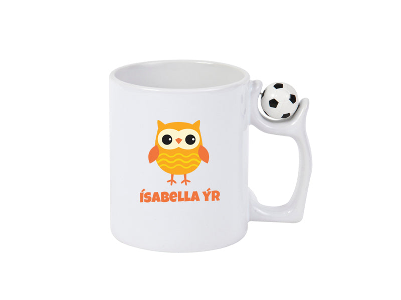 Fótboltabolli með Uglu og nafni barnsins