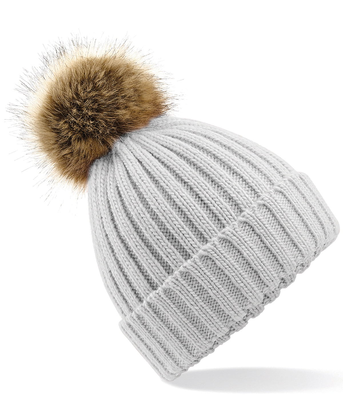 Húfur - Fur Pop Pom Chunky Beanie