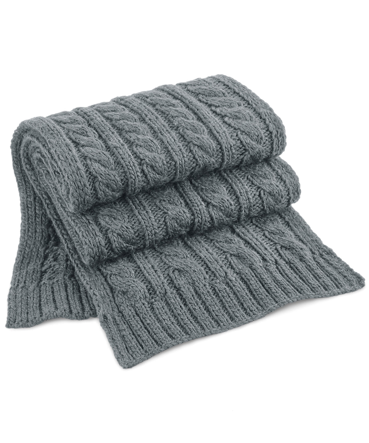 Klútar - Cable Knit Melange Scarf