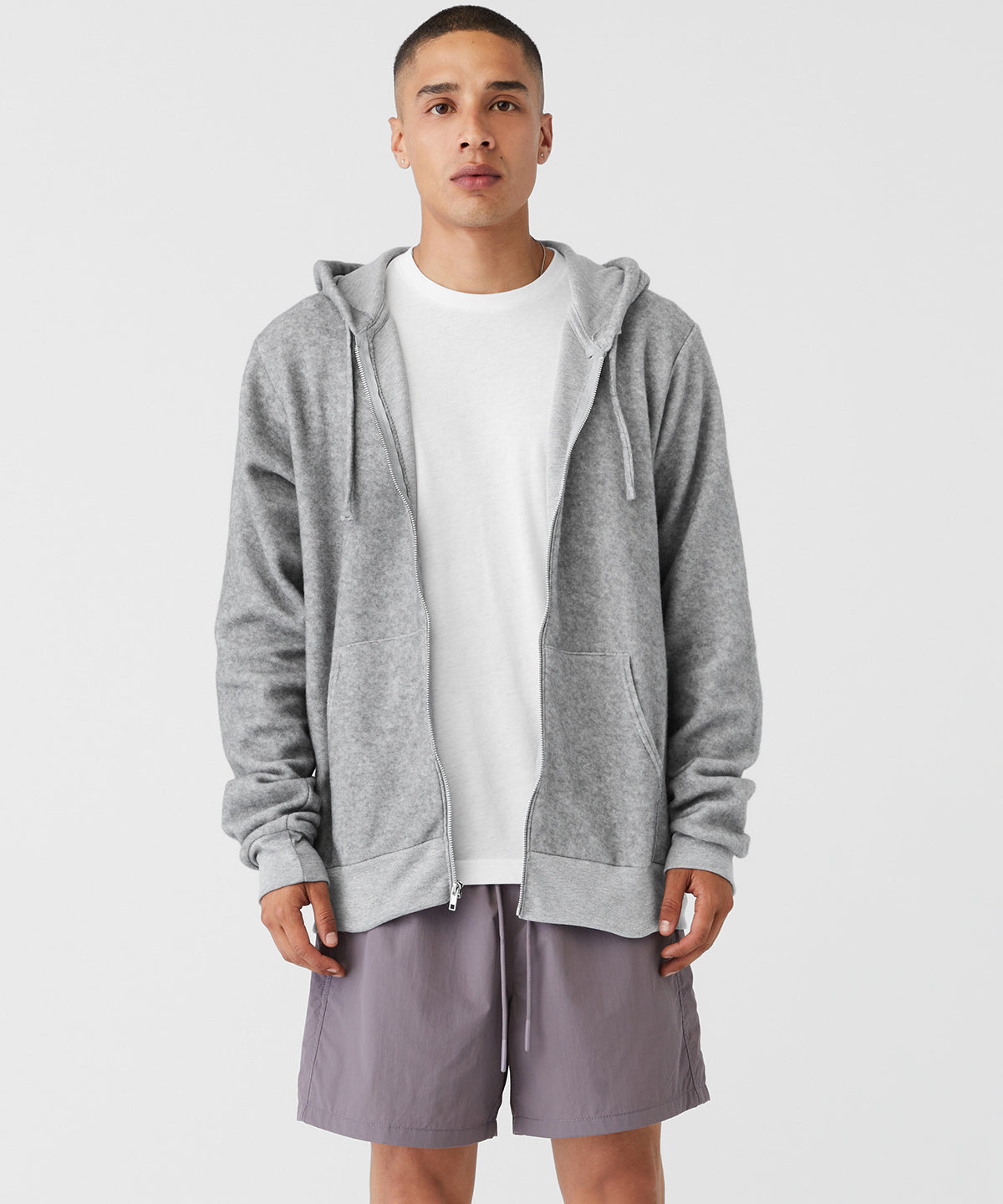 Hettupeysur - Unisex Sueded Fleece Full-zip Hoodie