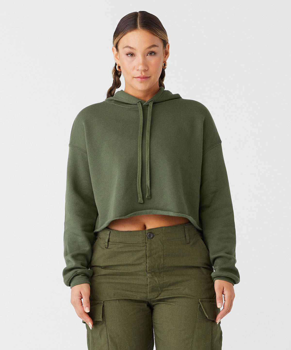 Hettupeysur - Women's Cropped Fleece Hoodie