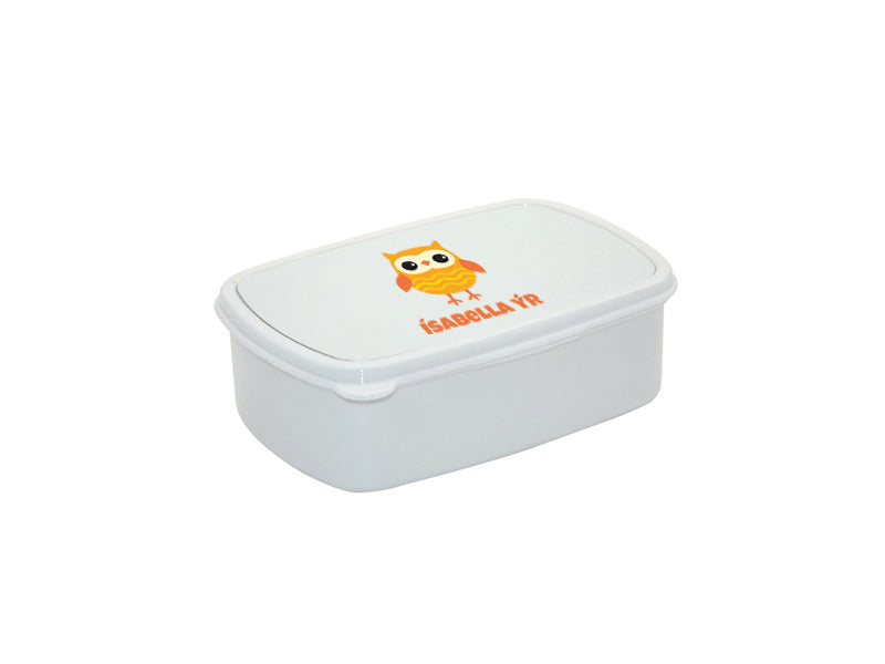 Nestisbox hvítt með Uglu og nafni barnsins