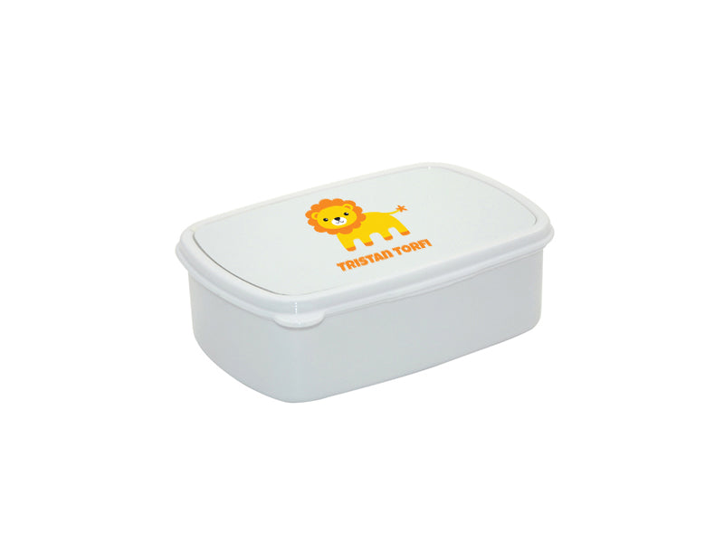 Nestisbox hvítt með ljóni og nafni barnsins