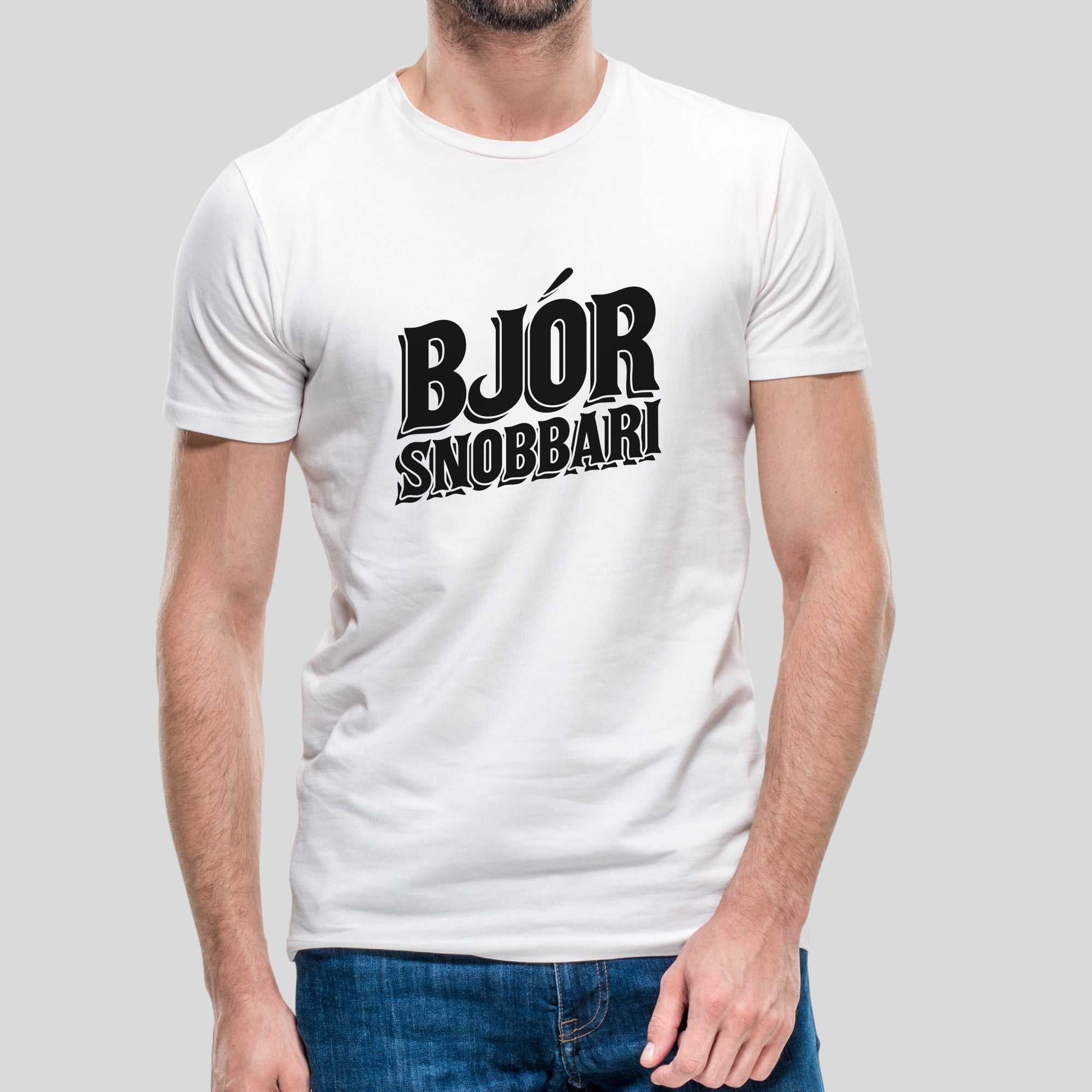 BJÓR-SNOBBARI - Hvítur bolur