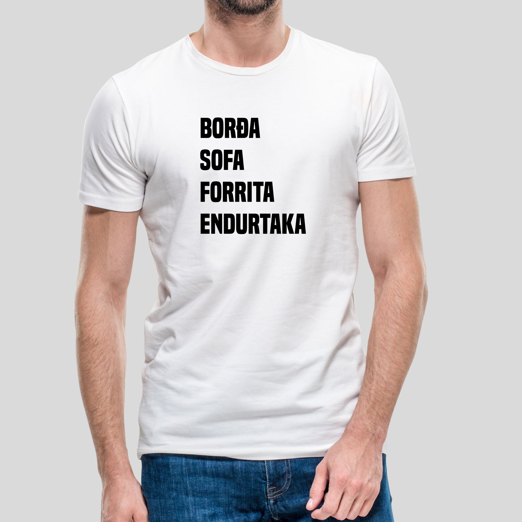 BORÐA SOFA FORRITA ENDURTAKA - Hvítur bolur