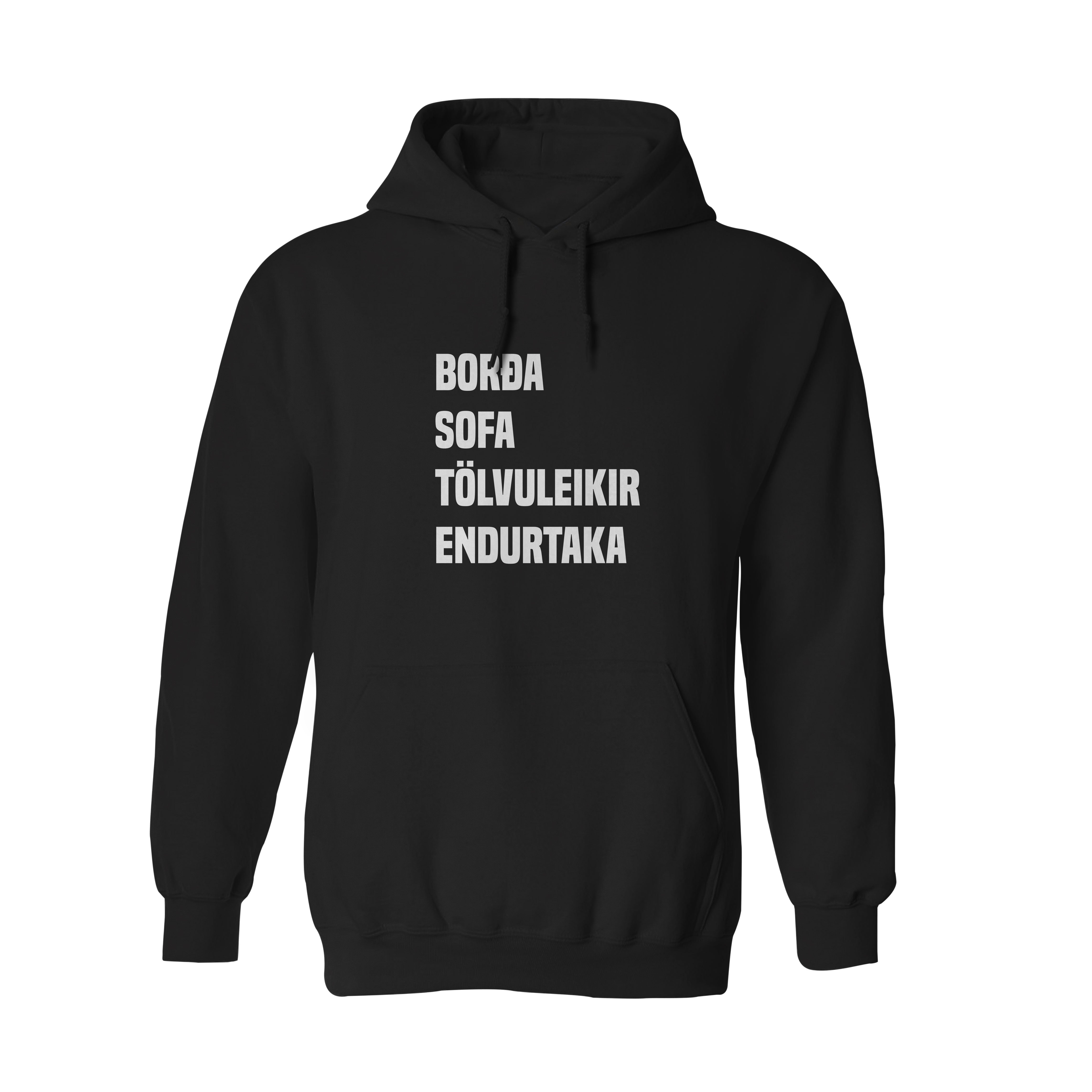 BORÐA SOFA TÖLVULEIKIR ENDURTAKA - Hettupeysa - Svört