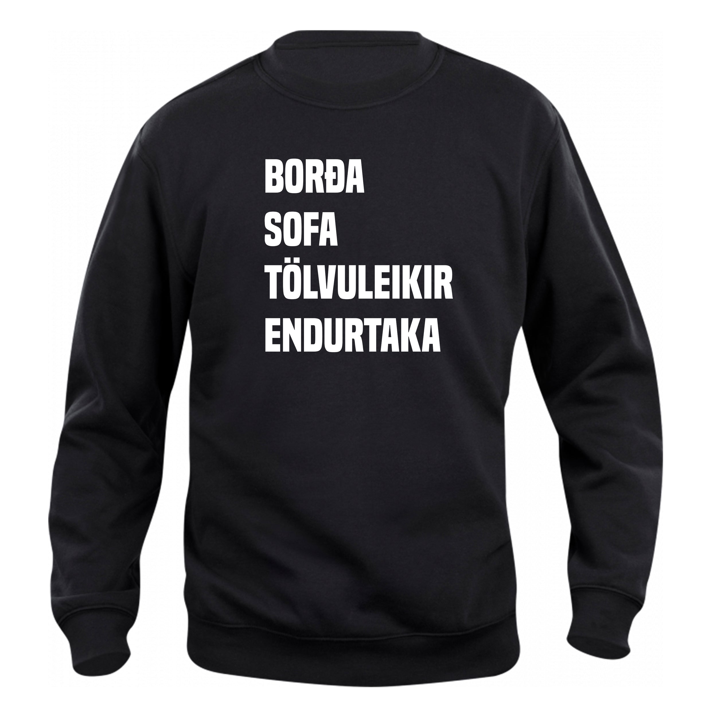 BORÐA SOFA TÖLVULEIKIR ENDURTAKA - Peysa - Svört