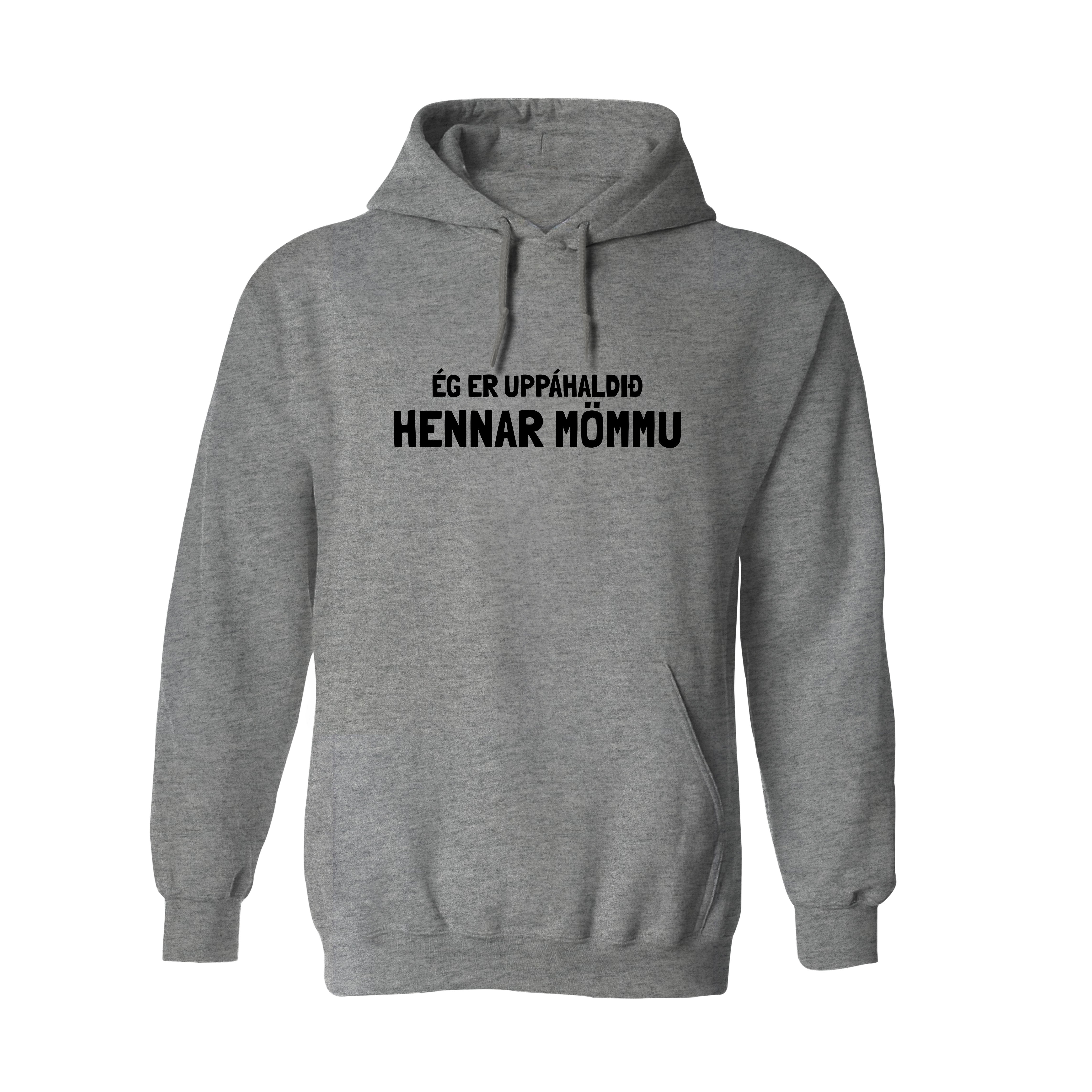 ÉG ER - UPPÁHALDIÐ MÖMMU - Hettupeysa - Grá