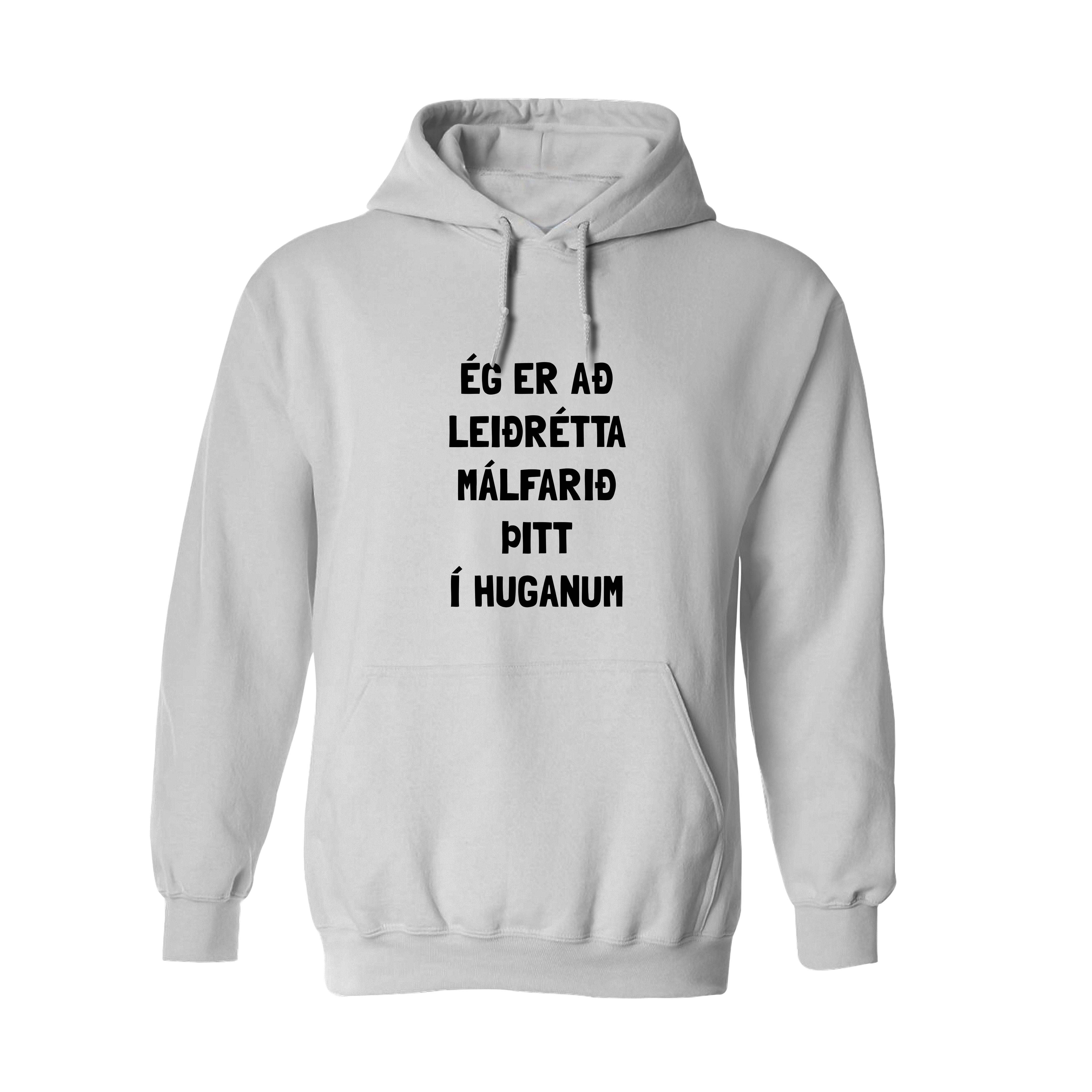 ÉG ER AÐ LEIÐRÉTTA - Hettupeysa - Hvít