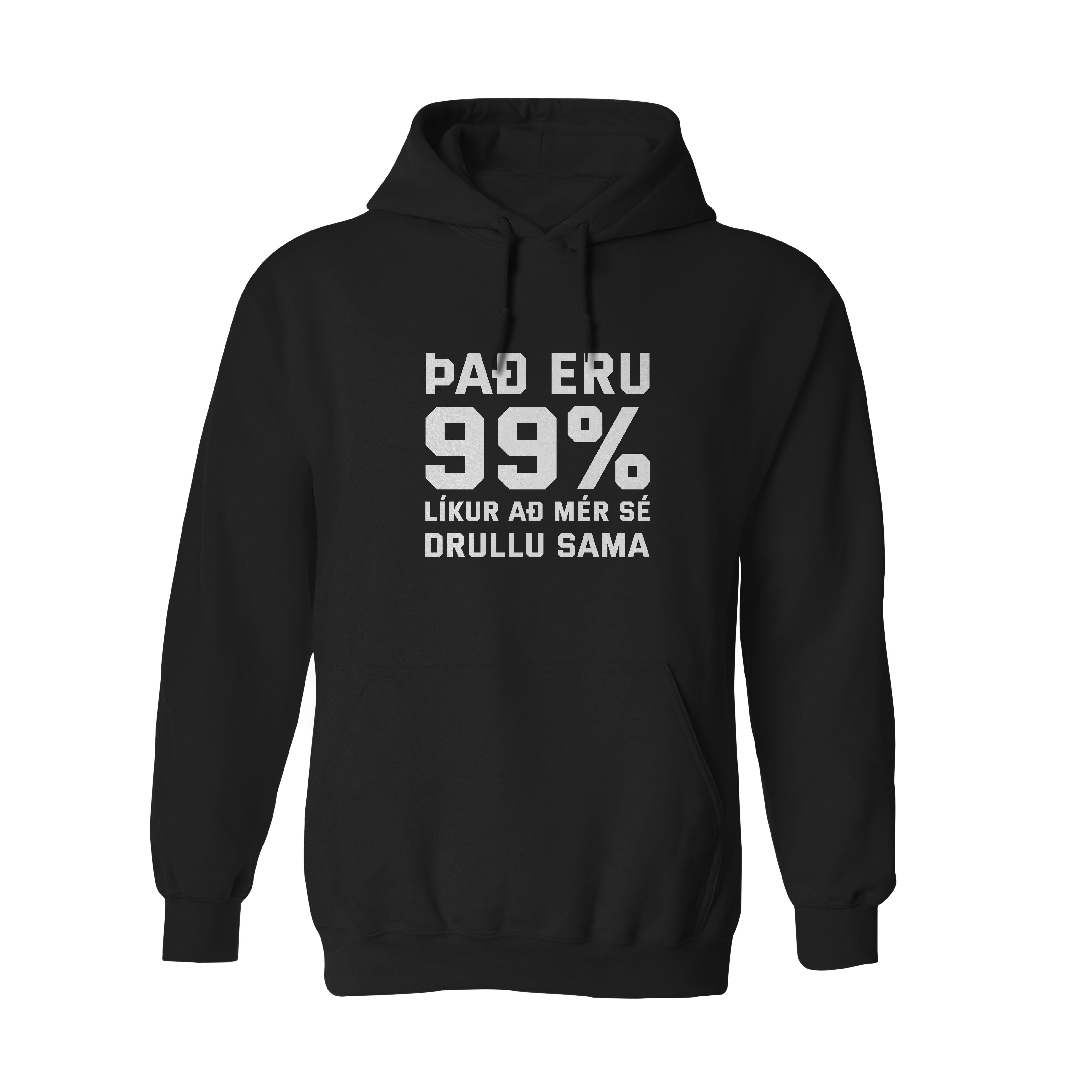 ÞAÐ ERU 99 - Hettupeysa - Svört